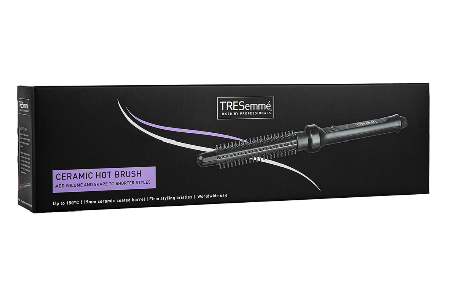 Tresseme Slim Ceramic Hot Brush 19mm Barrel Easy Styling for Short Hair 180C