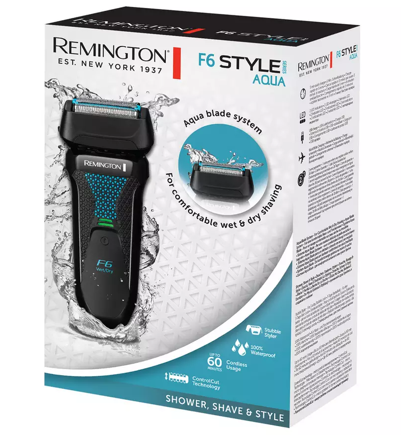 Remington F6 Mens Foil Shaver Wet or Dry Cordless Waterproof Stubble Styler