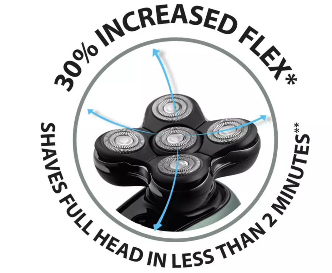 Remington RX7 Ultimate Series Head Shaver – XR1600 5 Flexing Heads, Turbo, USB