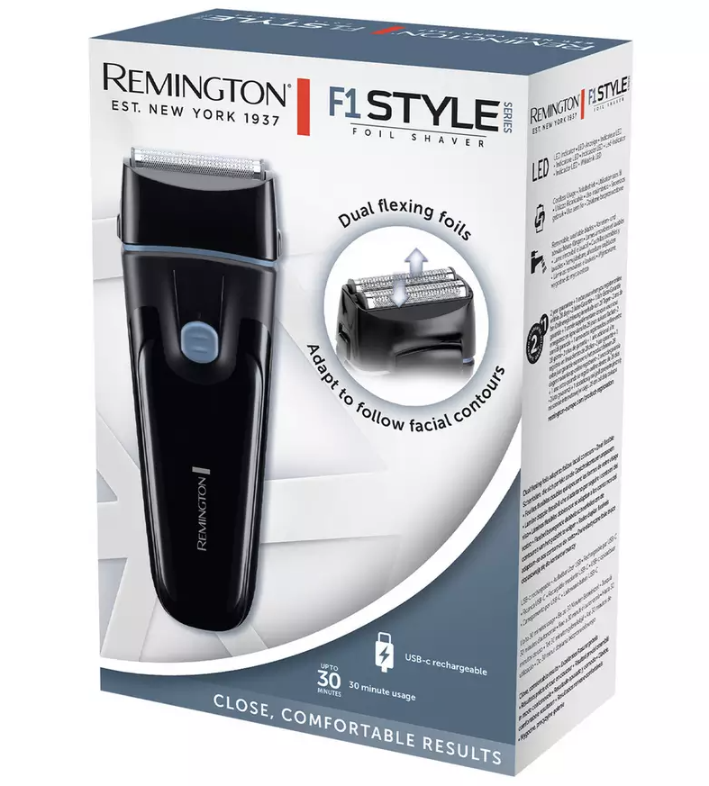 Remington F1 Mens Foil Shaver Dual Flexing Foils Pop-up Trimmer Style Series