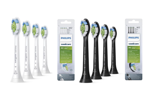 Philips Sonicare W2 Replacement Toothbrush Heads Black / White HX6064 - 4 Heads
