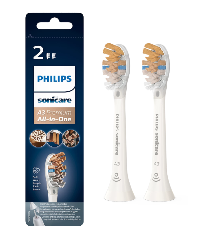 Philips Sonicare A3 Replacement Toothbrush Heads Black / White HX9092 - 2 Heads