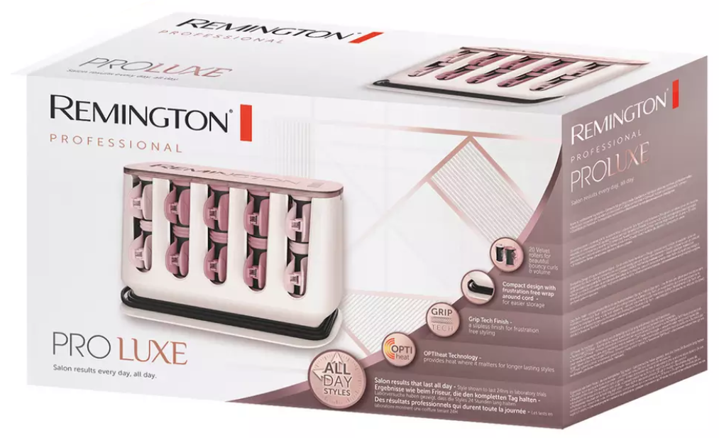 Remington ProLuxe Heated Hair Rollers OptiHeat 20 Velvet Rollers Grip Tech