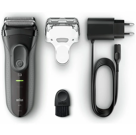 Braun Series 3 ProSkin Electric Shaver Mens Foil Shaver Waterproof 3000s - Black