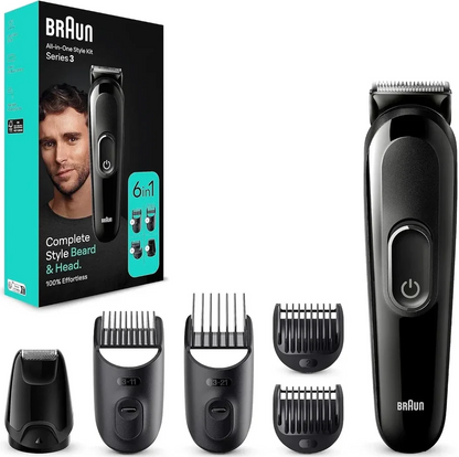 Braun All-in-one Hair Trimmer Kit for Beard and Hair 6in1 Ultra-Sharp Blades