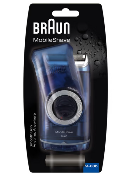 Braun Travel Shaver Washable Mens Foil Shaver MobileShave M-60 Battery Powered