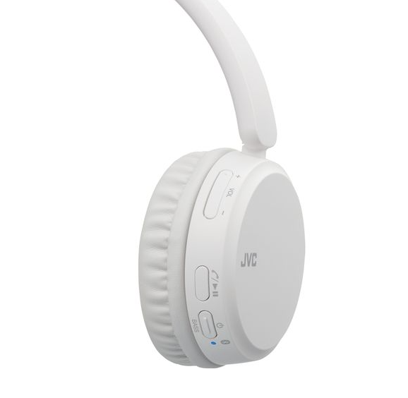 JVC Deep Bass Bluetooth On Ear Headphones Bass Boost Voice Assistant HAS35 White