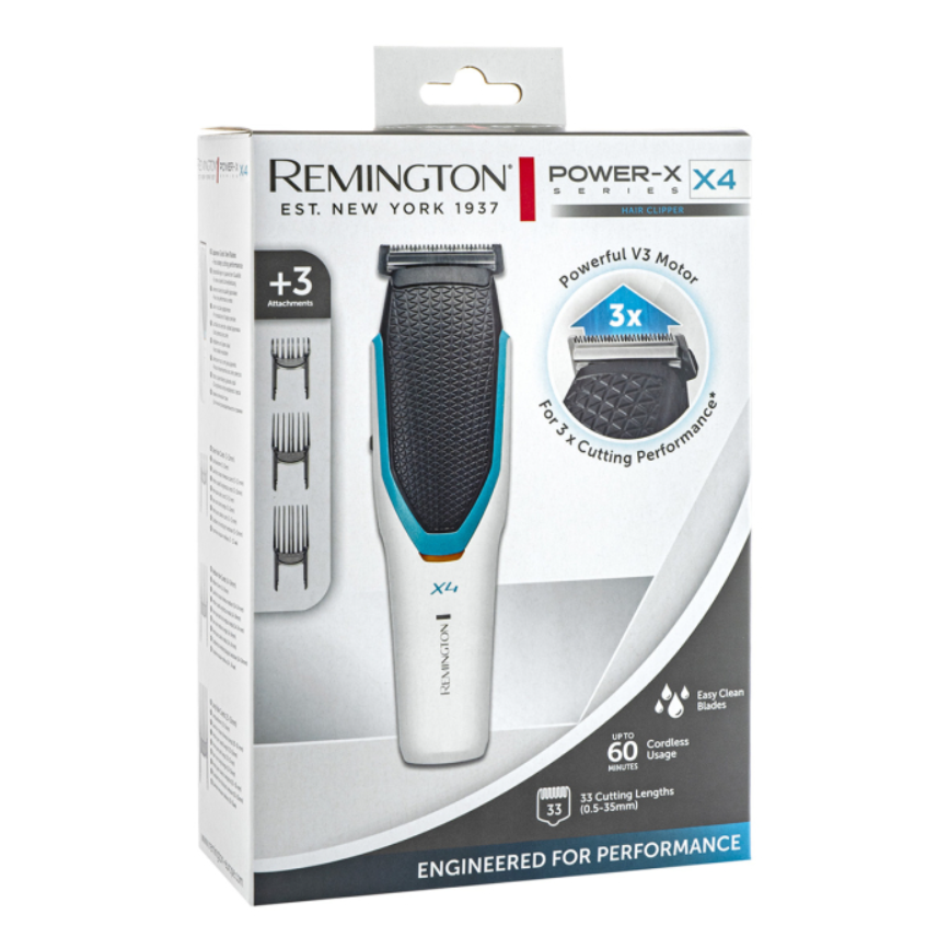 Remington X4 Hair Clippers Set Cordless Performance Hair Trimmer 33 Lengths