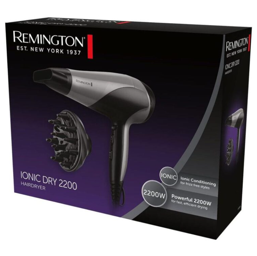 Remington Hair Dryer Ionic Dry 2200W with Diffuser and Concentrator  D3190S