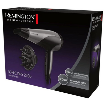 Remington Hair Dryer Ionic Dry 2200W with Diffuser and Concentrator  D3190S