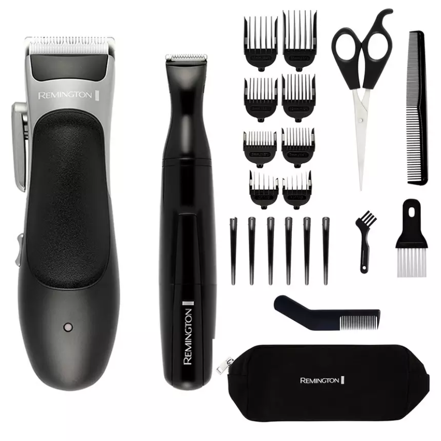 Remington Hair Clipper Corded / Cordless Haircutting Kit 25 Piece Grooming Set