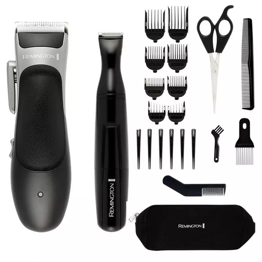Remington Hair Clipper Corded / Cordless Haircutting Kit 25 Piece Grooming Set