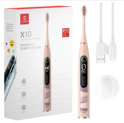Oclean Smart Electric Toothbush Sonic 5 Modes Colour Display - X10 Coral Pink