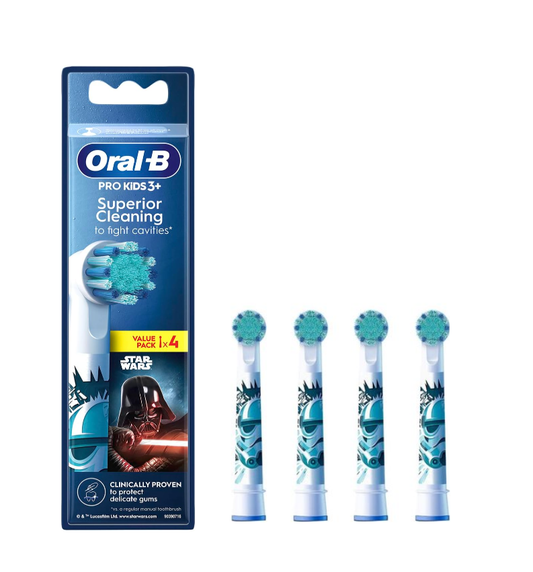 Oral-B Pro Kids Replacement Toothbrush Heads Star Wars Design - 4 Heads