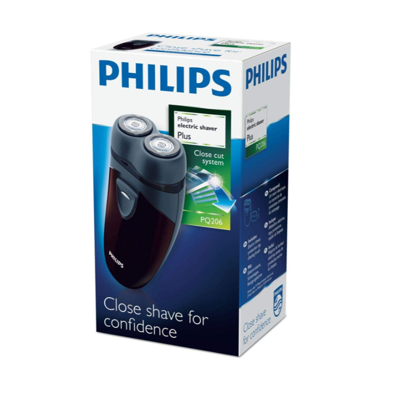 Philips Men's Electric Travel Shaver 2-Head Rotary Close-Cut Battery-Powered