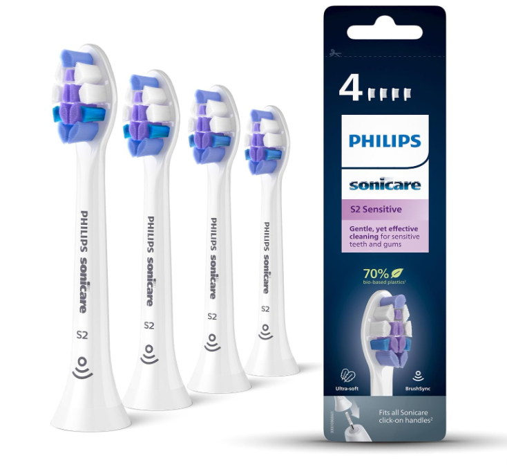 Philips Sonicare S2 Replacement Toothbrush Heads HX6054/10 - 4 Heads