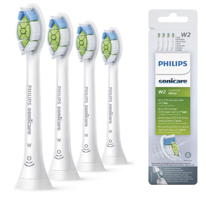 Philips Sonicare W2 Replacement Toothbrush Heads Black / White HX6064 - 4 Heads